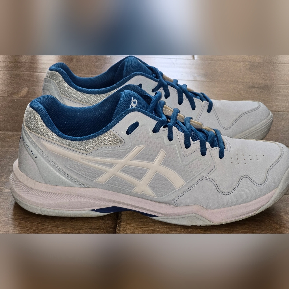 Asics Gel Dedicate 7 Shoes Womens 10.5 Sky Blue White Running Athletic Sneakers